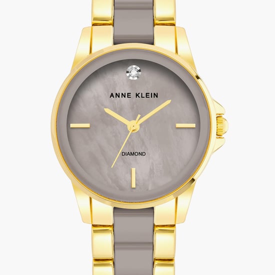 ANNE KLEIN Women Diamond Accented Two-Tone Analog Watch AK4118TPGB