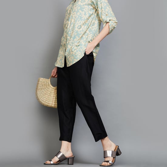 MELANGE Women Solid Straight Pants