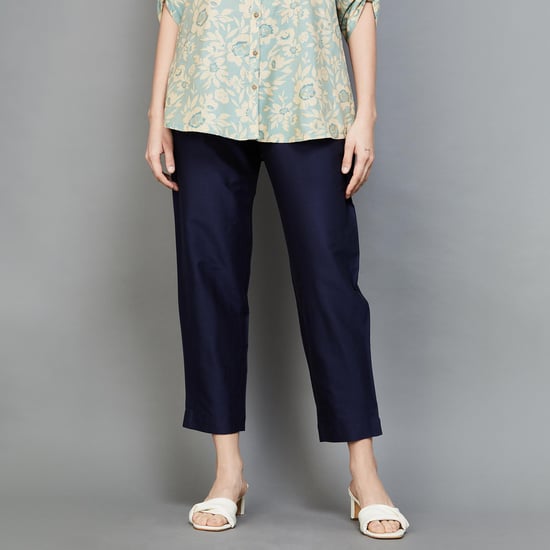 MELANGE Women Solid Straight Pants