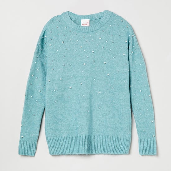 MAX Beaded Round-Neck Sweater