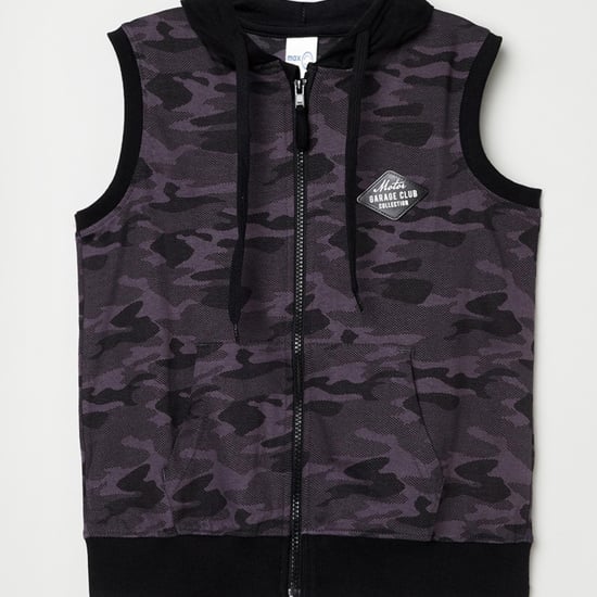 MAX Camouflage Printed Hooded Jacket