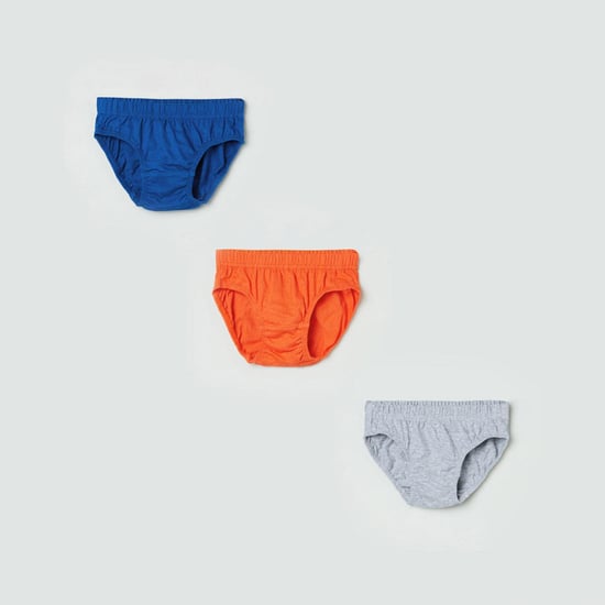 MAX Solid Elasticated Briefs- Pack of 3
