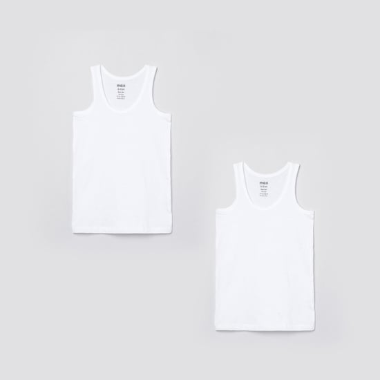 MAX Solid Sleeveless Vest- Pack of 2