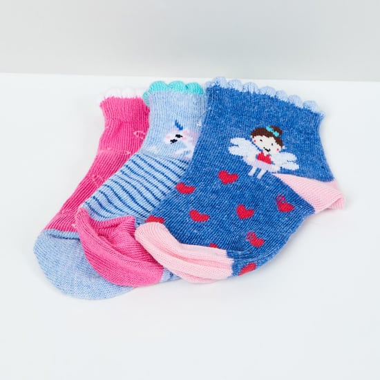MAX Woven Design Socks - Pack of 3- 1-2 Y