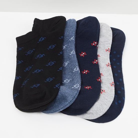 MAX Patterned Ankle-Length Socks - Set of 5