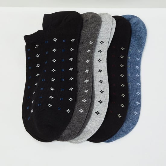 MAX Patterned Ankle-Length Socks - Set of 5
