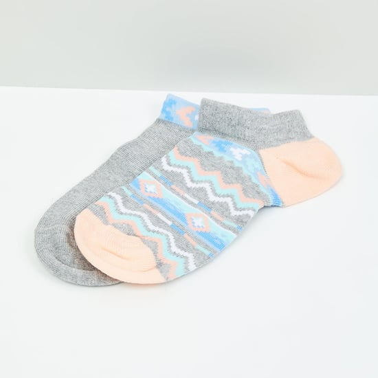 MAX Patterned Ankle-Length Socks - Set of 2- 10-12 Y