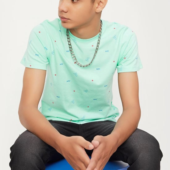 Boys Cotton Stonewashed Slim Fit Jeans