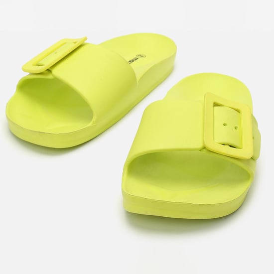 Women Buckle-Detailed Slide Sandals