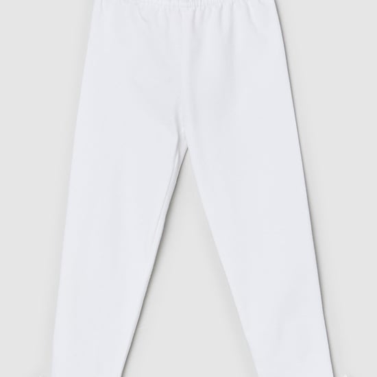 Girls Solid Full-Length Leggings