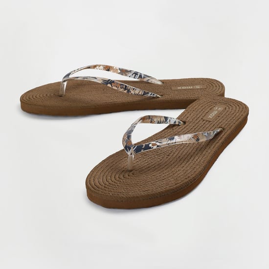 Women Textured Jute Flip-Flops