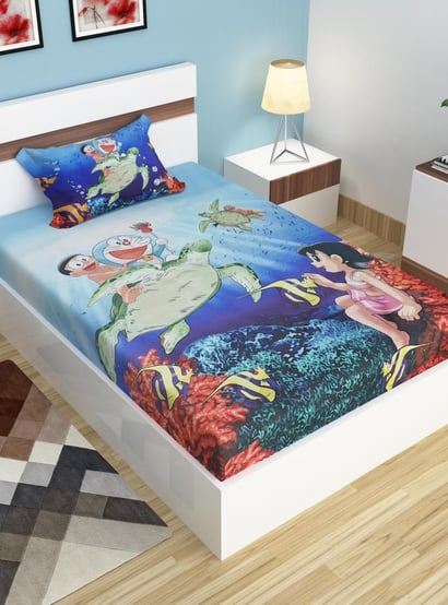 Doraemon Single Bedsheet Set- 2 Pcs.