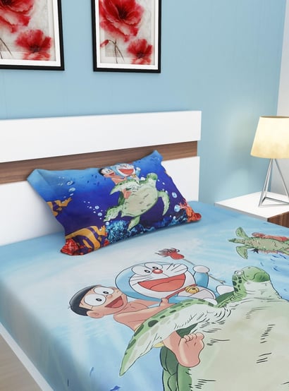 Doraemon Single Bedsheet Set- 2 Pcs.