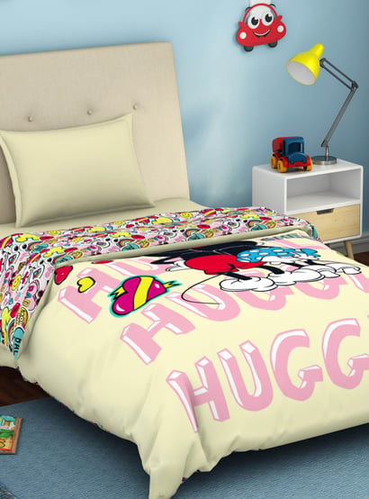 SPACES Disney Mickey - Cream Printed Cotton Single Quilt