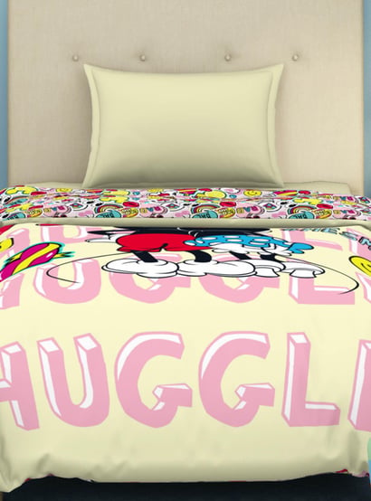 SPACES Disney Mickey - Cream Printed Cotton Single Quilt