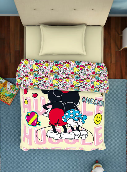 SPACES Disney Mickey - Cream Printed Cotton Single Quilt