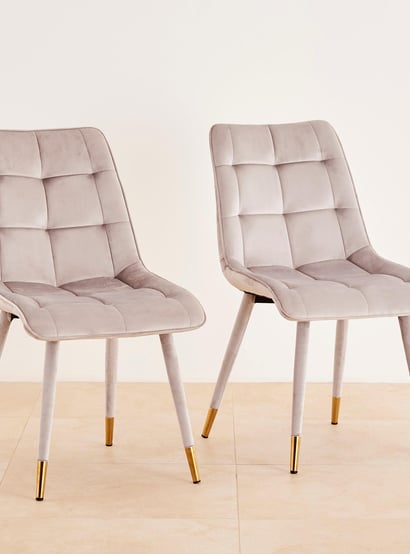 Bianca Set of Velvet Dining Chairs Grey