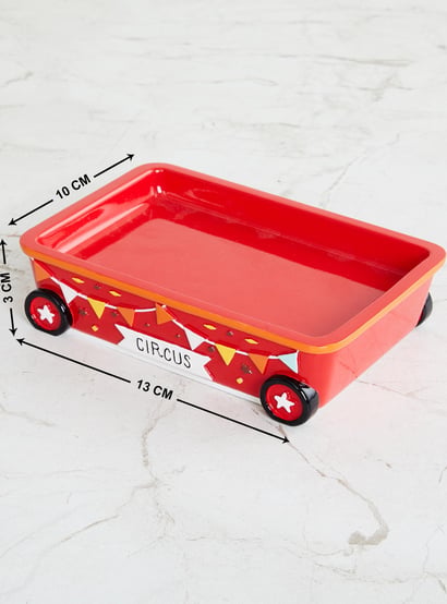Slate Cirus Red Printed Polyresin Soap Dish