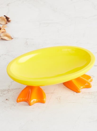 Corsica Slate Duck Yellow And Orange Solid Polyresin Soap Dish