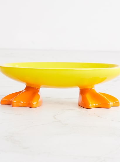 Corsica Slate Duck Yellow And Orange Solid Polyresin Soap Dish