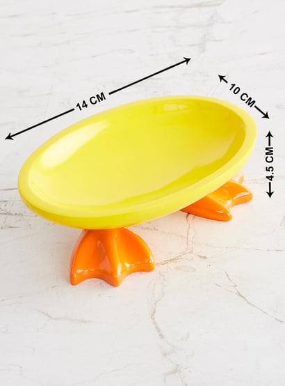 Corsica Slate Duck Yellow And Orange Solid Polyresin Soap Dish