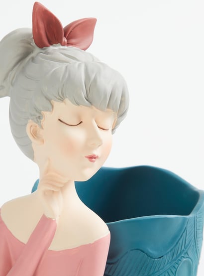 Souvenir Polyresin Lady Figurine with Pen Holder