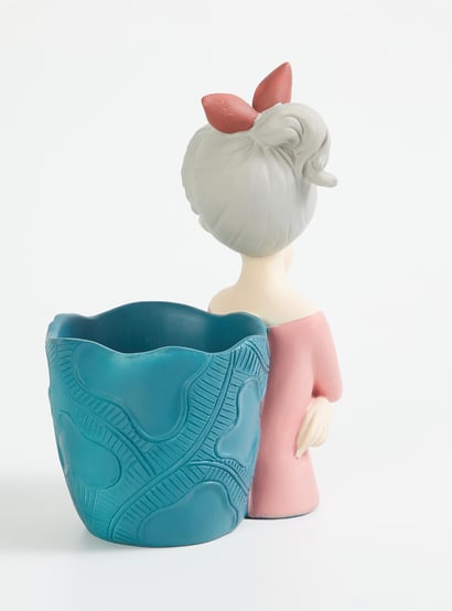 Souvenir Polyresin Lady Figurine with Pen Holder