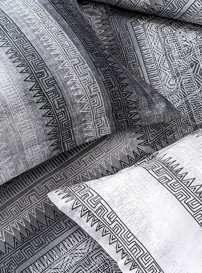 D'DECOR Slate Grey Printed Cotton Super King Bedsheet - 274x274cm - 3Pcs