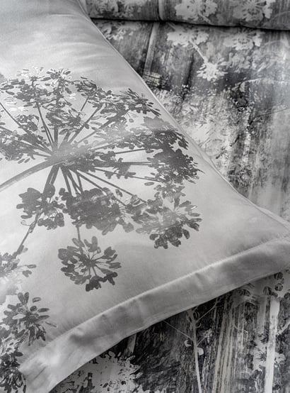 D'DECOR Slate Grey Printed Cotton Super King Bedsheet - 274x274cm - 3Pcs