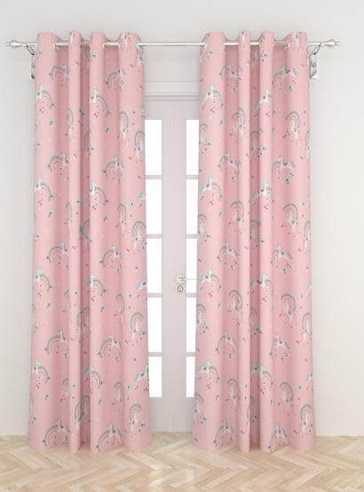 Slate Set of 2 Printed Semi-Blackout Door Curtains
