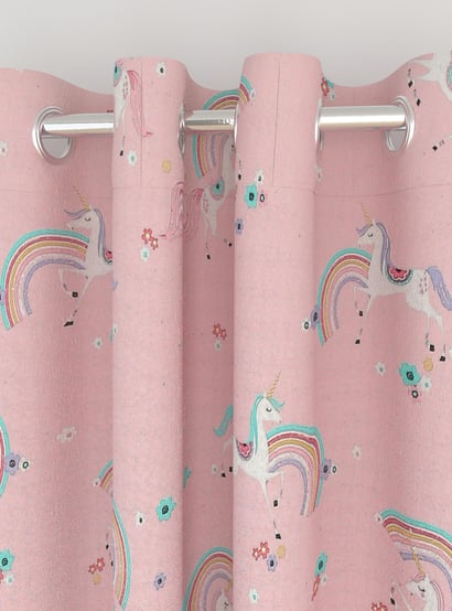 Slate Set of 2 Printed Semi-Blackout Door Curtains