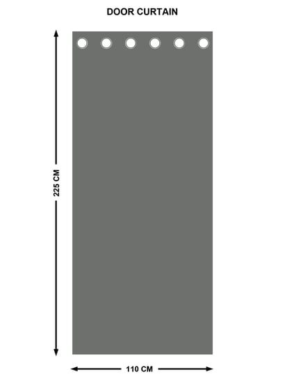 Slate Set of 2 Printed Semi-Blackout Door Curtains