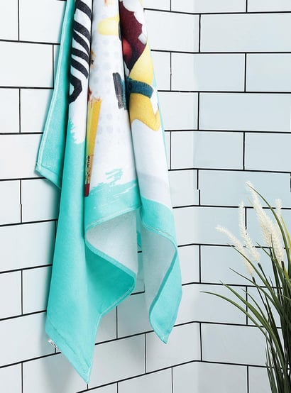 SPACES Kids Cotton Bath Towel, Green - 67x130cm