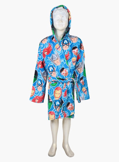 SPACES Kids Cotton Bathrobe, Blue - S