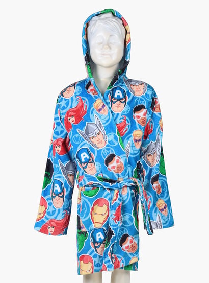 SPACES Kids Cotton Bathrobe, Blue - S