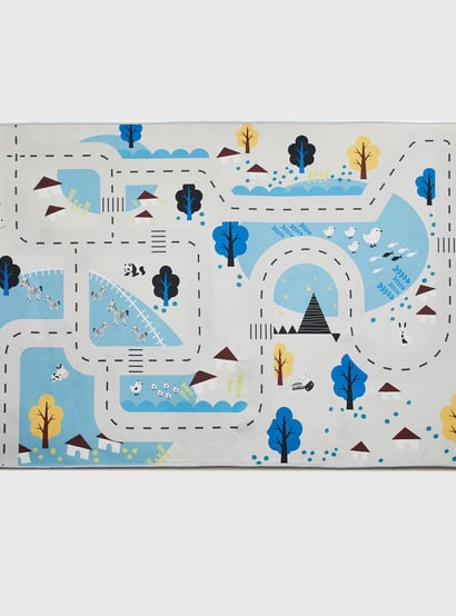 Corsica Slate Kids Road Printed Play Mat - 120x160cm