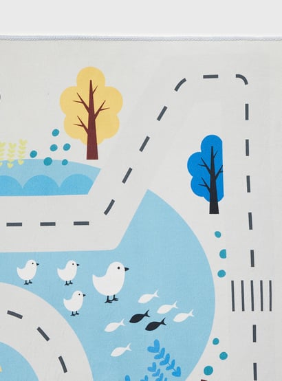 Corsica Slate Kids Road Printed Play Mat - 120x160cm