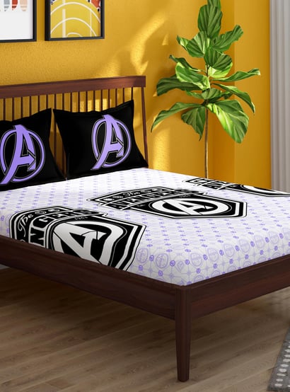 PORTICO License Multicolour Avengers Printed Cotton Super King Bedsheet Set - 274x274cm - 3Pcs