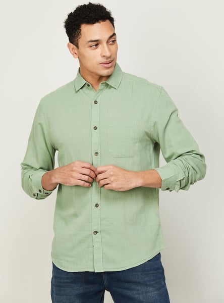 FAME FOREVER Solid Slim Fit Shirt