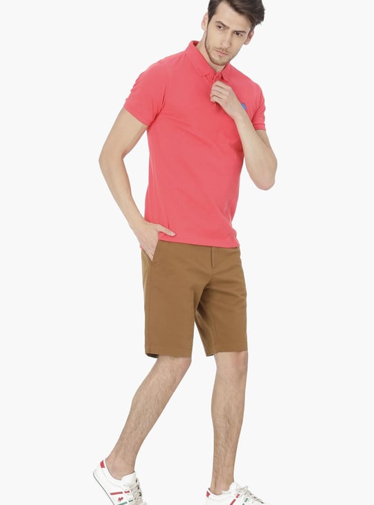US POLO ASSN Men Regular Fit Solid Polo Neck T-shirt