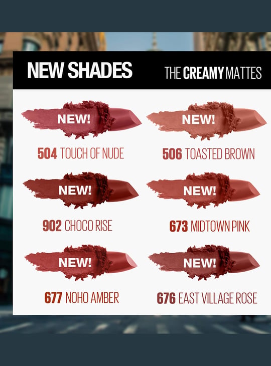 MAYBELLINE New York Color Sensational Creamy Matte Lipstick - 673 Midtown Pink