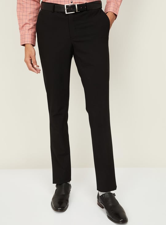BLACKBERRYS Men Solid Super Slim Fit Formal Trousers
