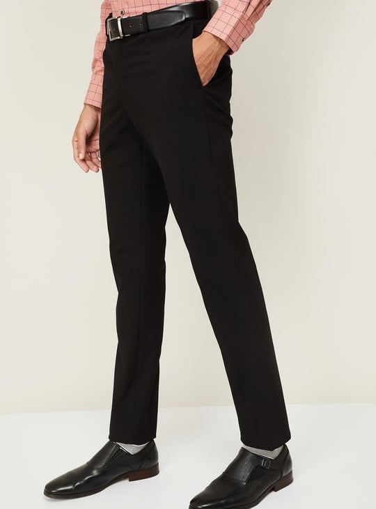 BLACKBERRYS Men Solid Super Slim Fit Formal Trousers