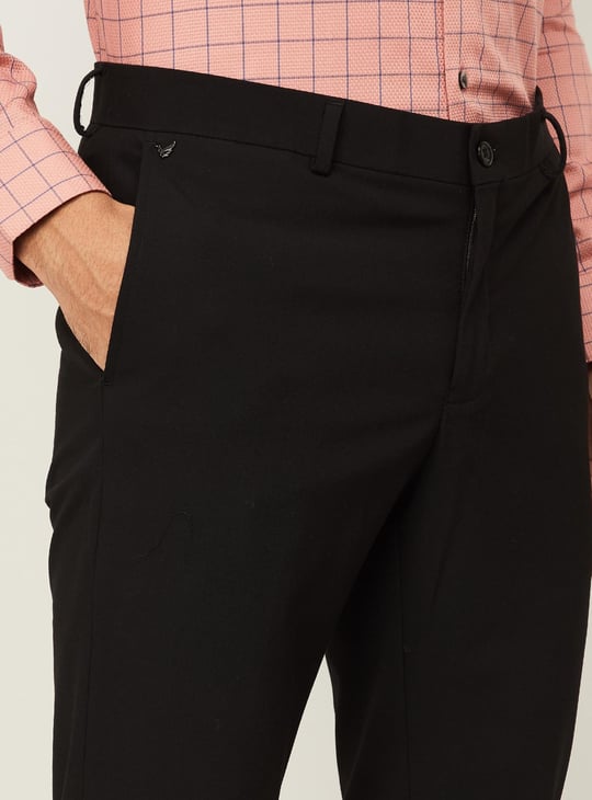 BLACKBERRYS Men Solid Super Slim Fit Formal Trousers