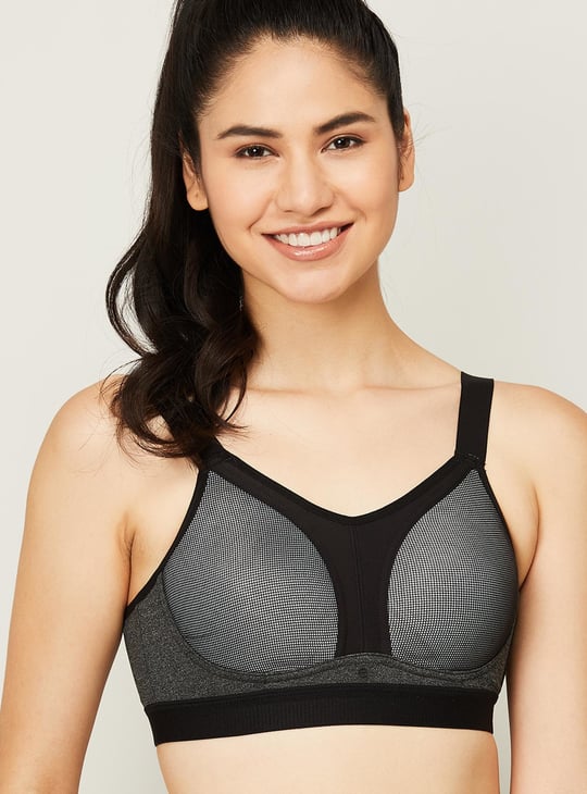 ENAMOR Textured Padded Non-Wired Sports Bra