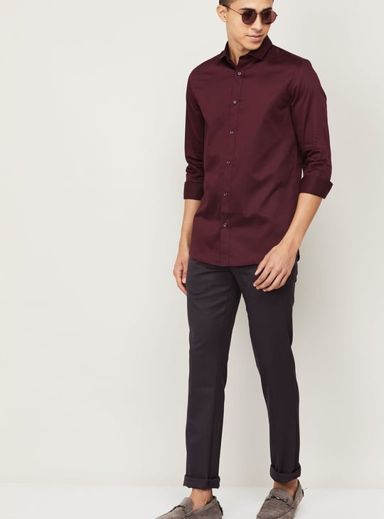 JACK & JONES Men Solid Slim Fit Casual Shirt