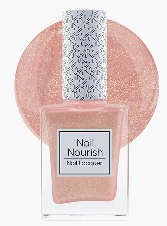 KAY BEAUTY Nail Nourish Glitter Pastel Nail Enamel Polish - Rose Gold Sparkle