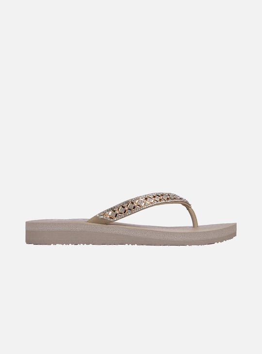 SKECHERS Women Embellished V-Strap Slippers