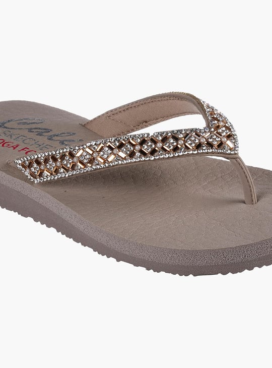 SKECHERS Women Embellished V-Strap Slippers