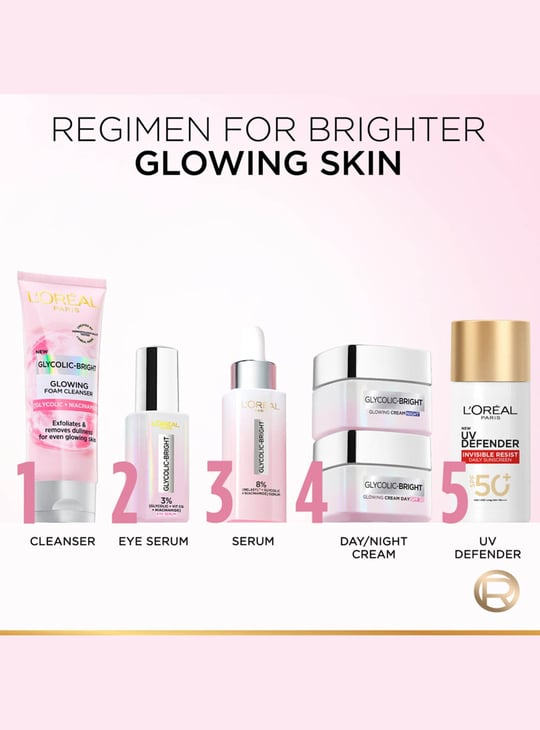 L'OREAL PARIS Glycolic Bright Day Cream With SPF 17 - 15ml
